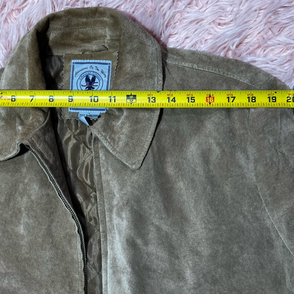JLC Adventures On The Wing Suede Leather Jacket Mens Size XL Quilt Lined Fullzip